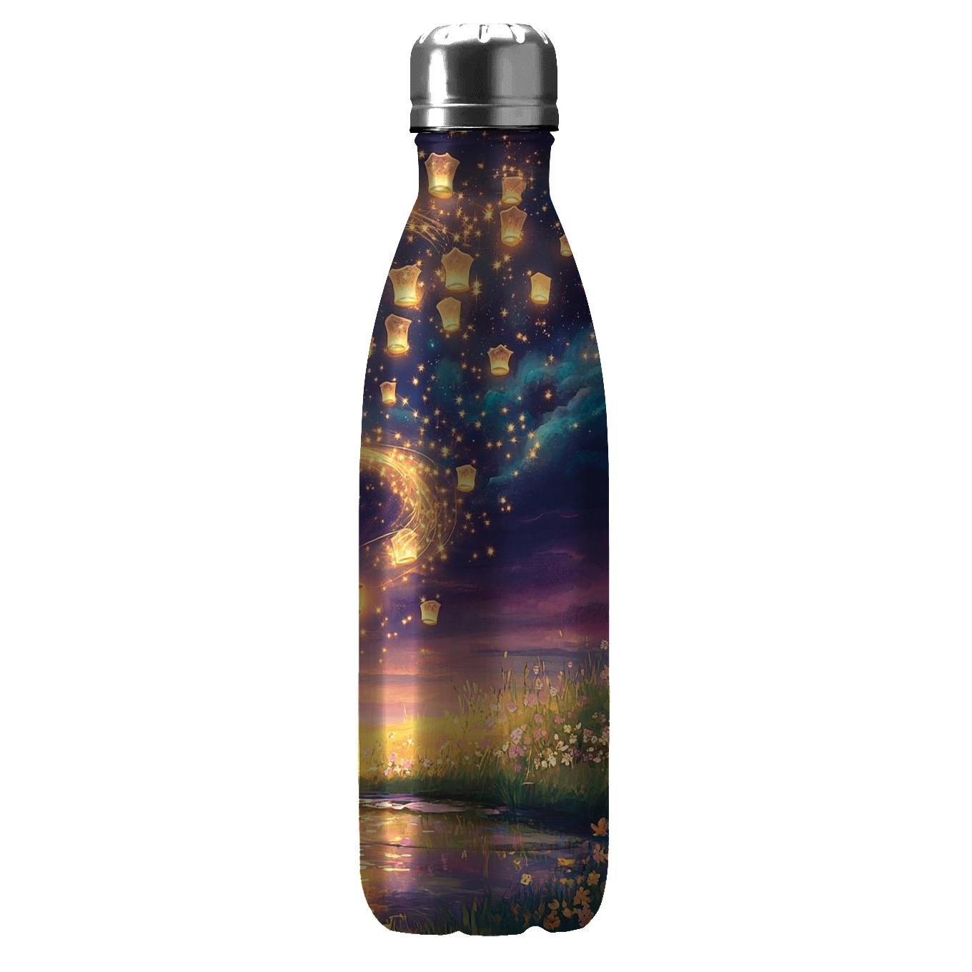 Rapunzel Galaxy Lantern Meadow Disney Inspired water bottles with lids
