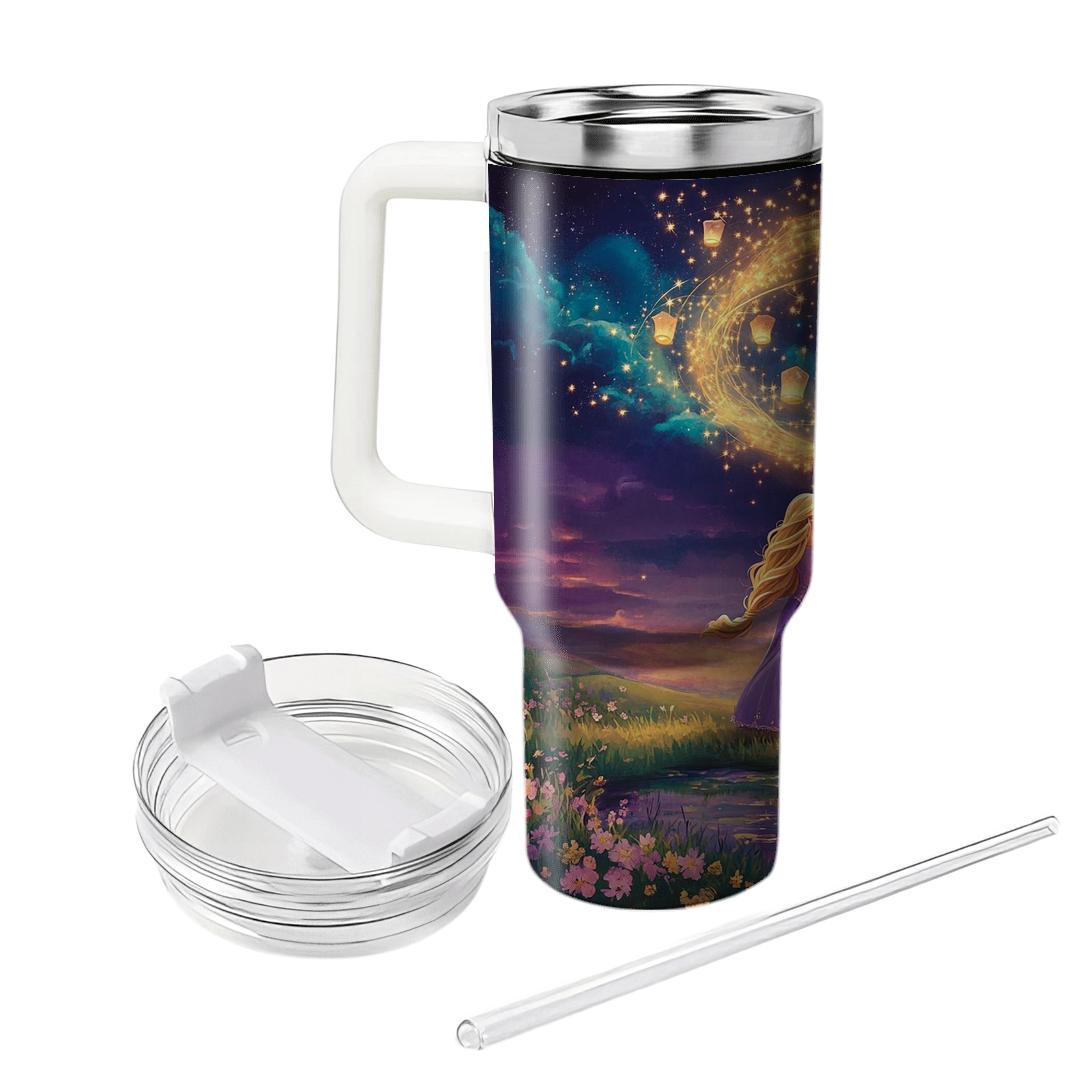 Rapunzel Galaxy Lantern Meadow Disney Inspired insulated tumblers
