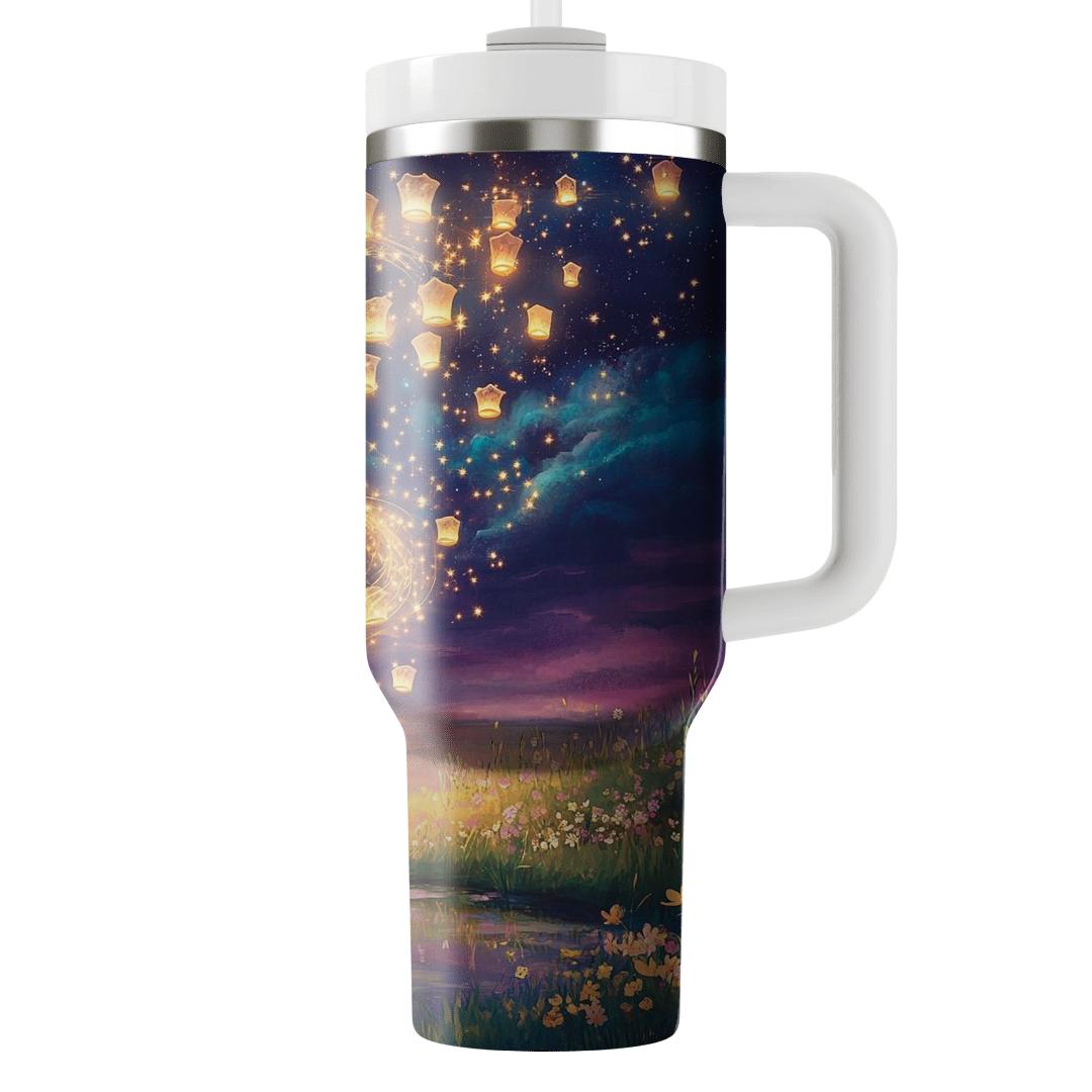 Rapunzel Galaxy Lantern Meadow Disney Inspired insulated tumblers