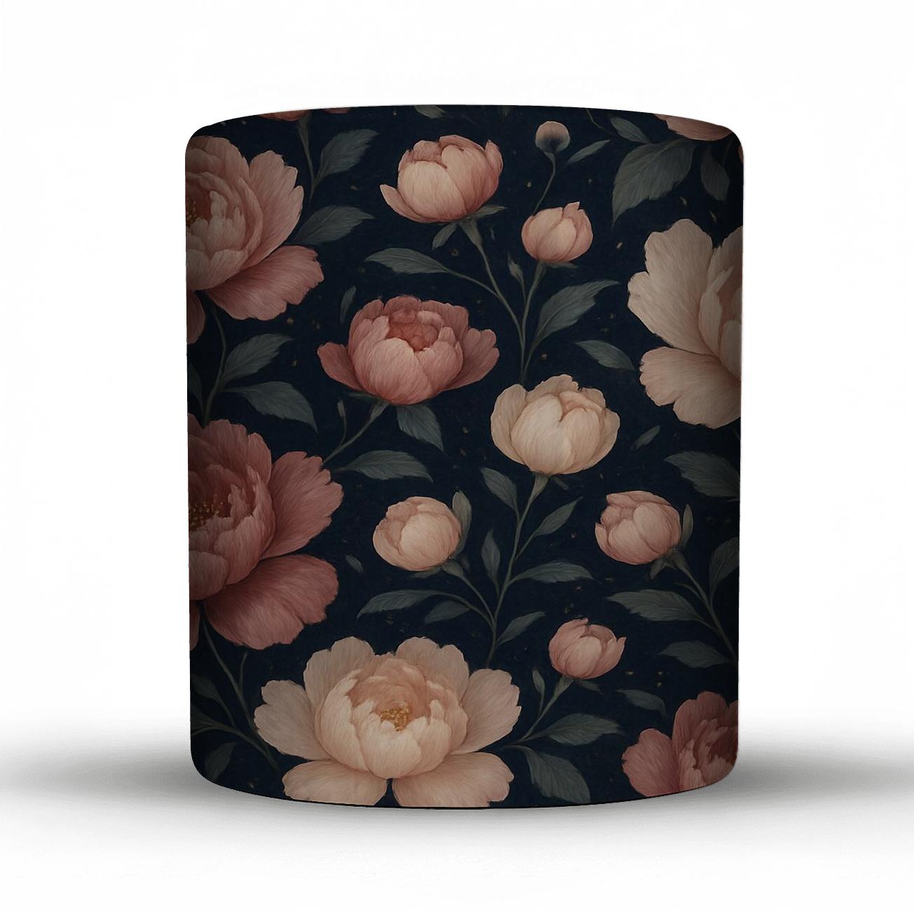 Midnight Peony Constellation insulated thermal mugs