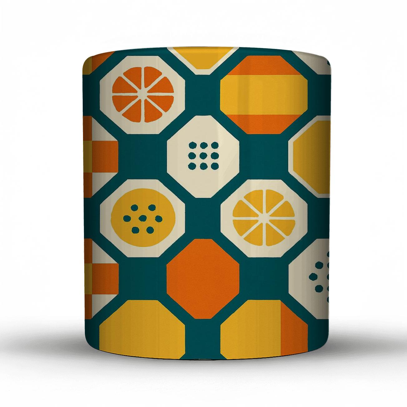 Citrus Mosaic Lattice personalized mugs