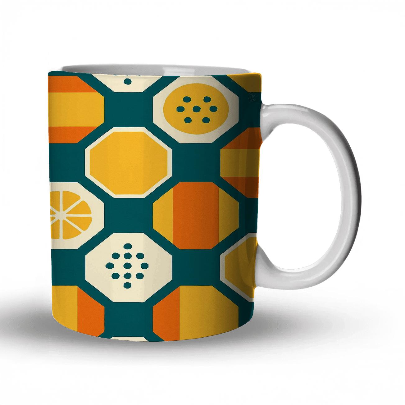 Citrus Mosaic Lattice personalized mugs