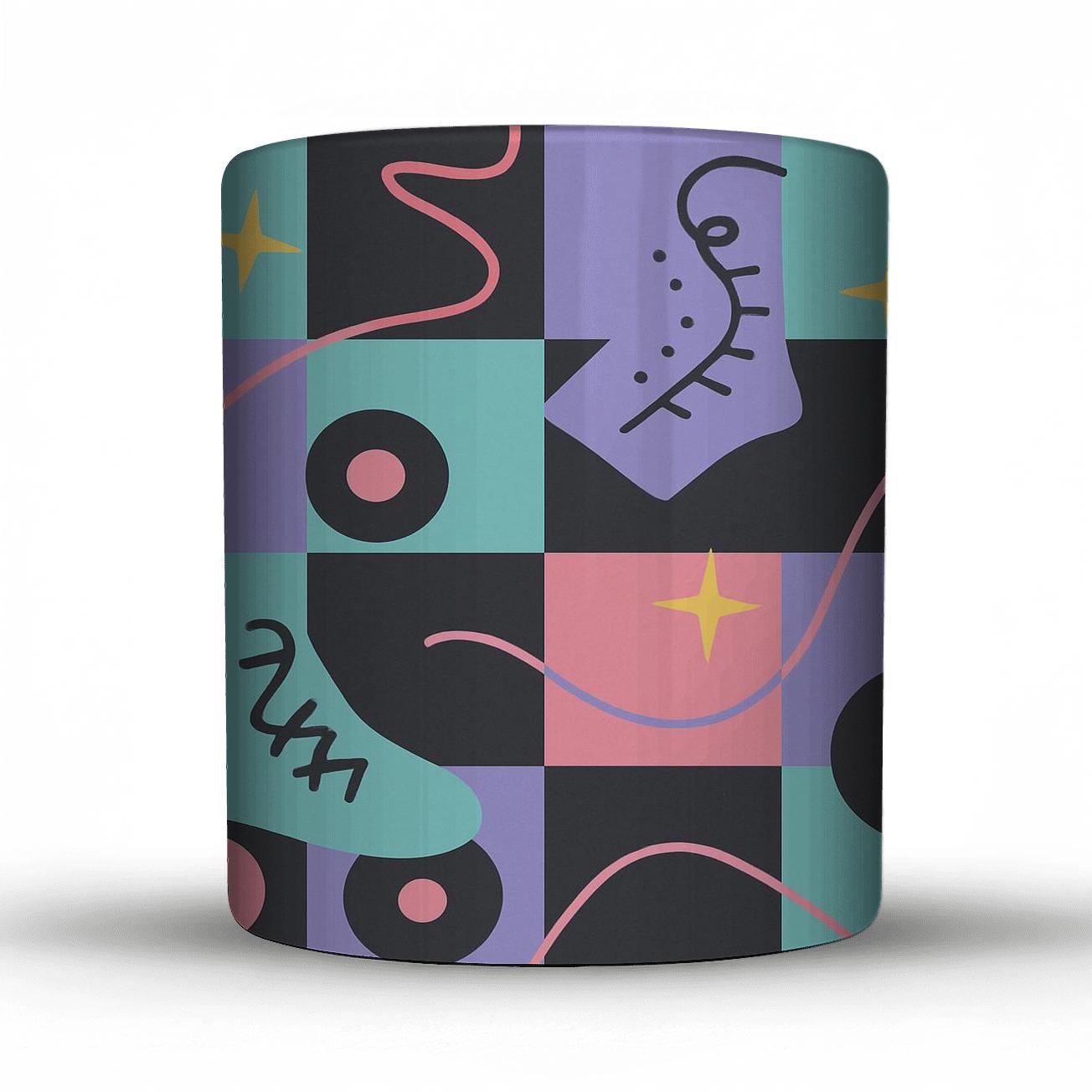 Roller Rink Checker Glow novelty coffee mugs