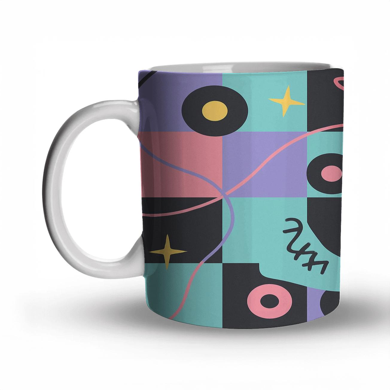 Roller Rink Checker Glow novelty coffee mugs