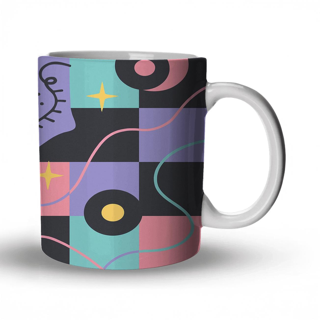 Roller Rink Checker Glow novelty coffee mugs