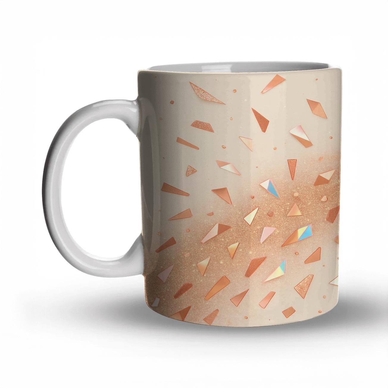 Rose Gold Prism Confetti Cascade novelty coffee mugs