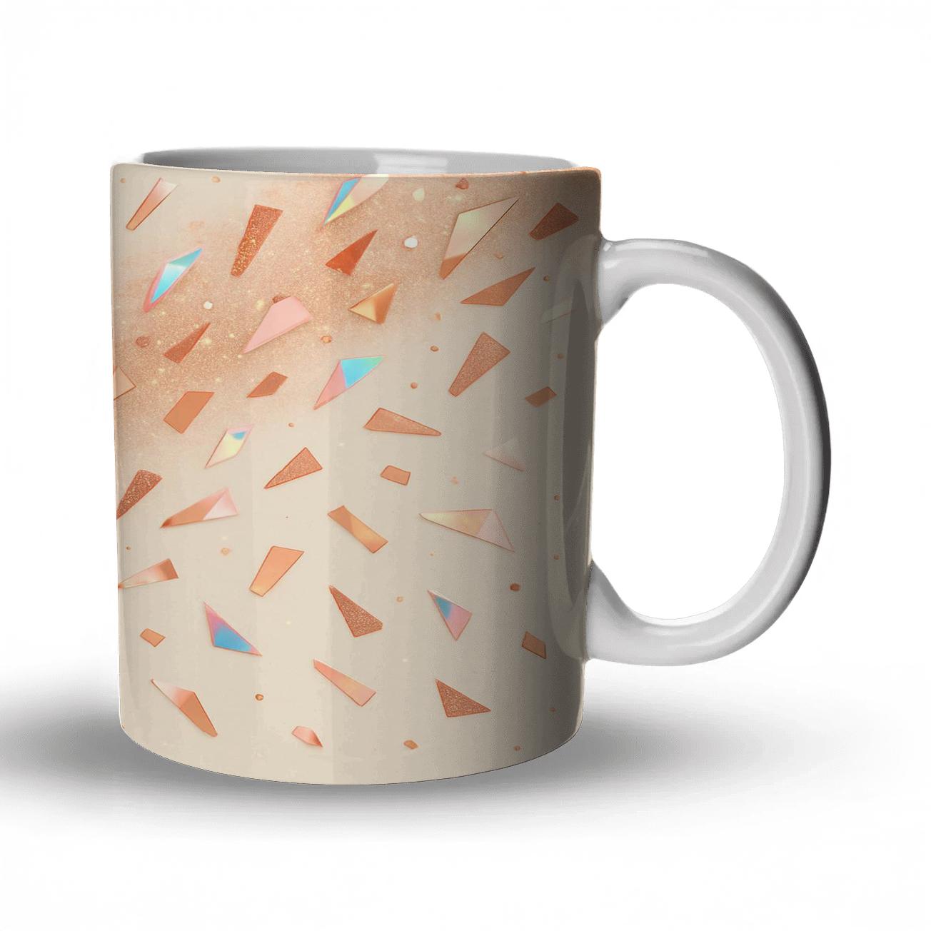 Rose Gold Prism Confetti Cascade novelty coffee mugs