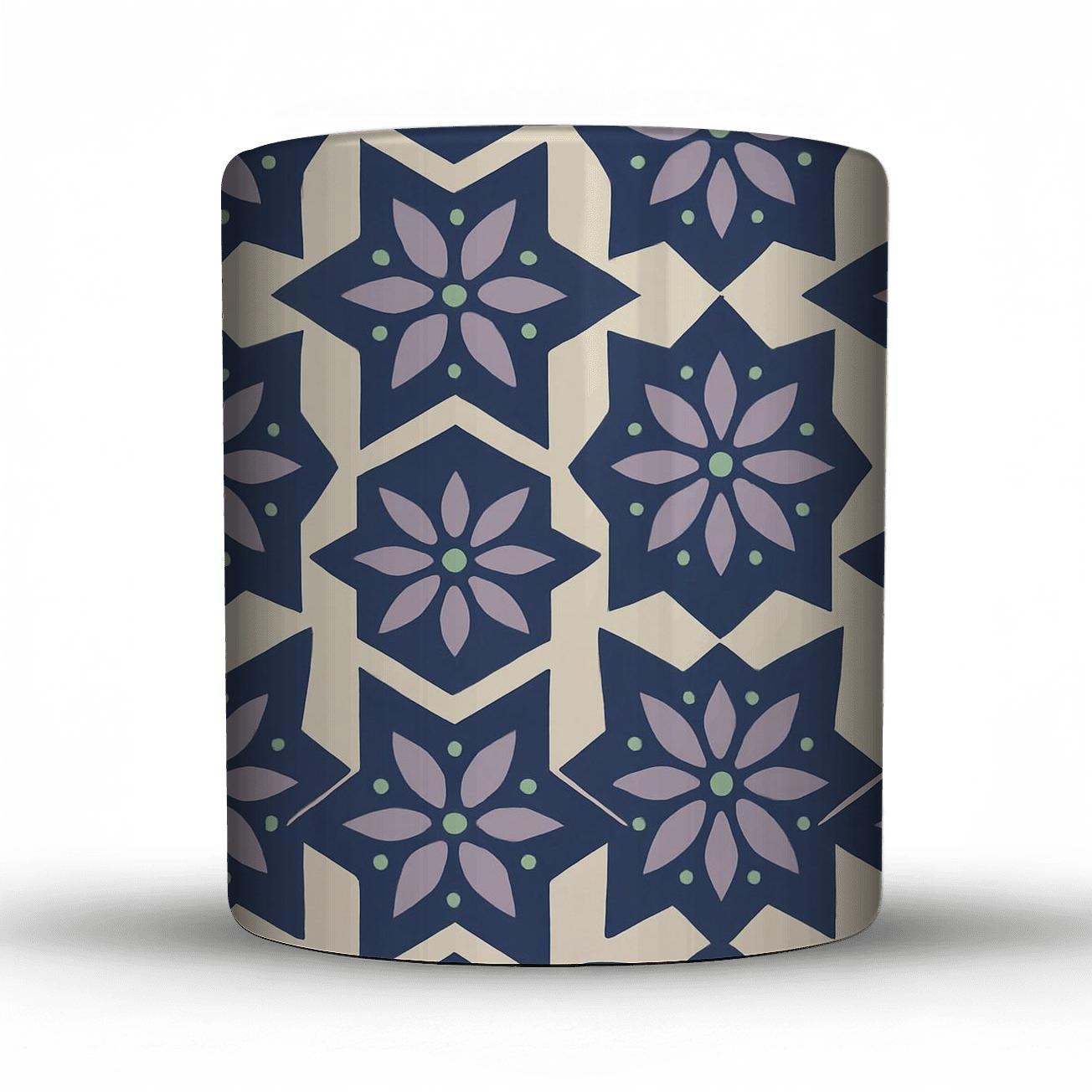 Indigo Starflower Tessellation novelty coffee mugs