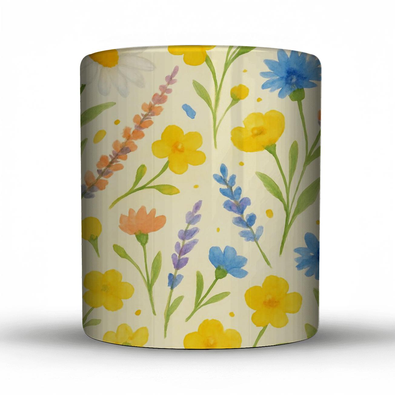 Citrus Meadow Wildflower Drift custom printed mugs