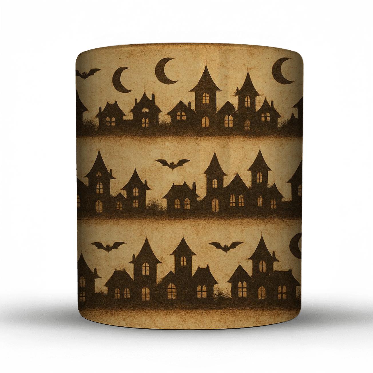 Sepia Pulp Haunted Horizon Bands travel mugs with handles