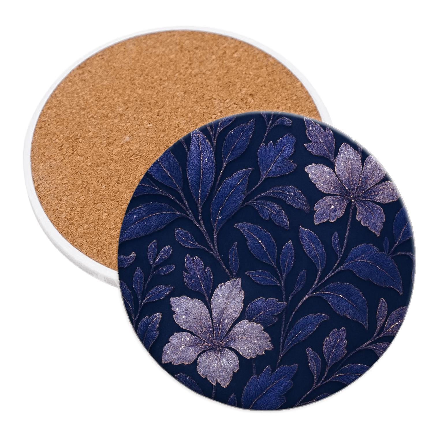 Moonlit Sequin Garden custom engraved coasters