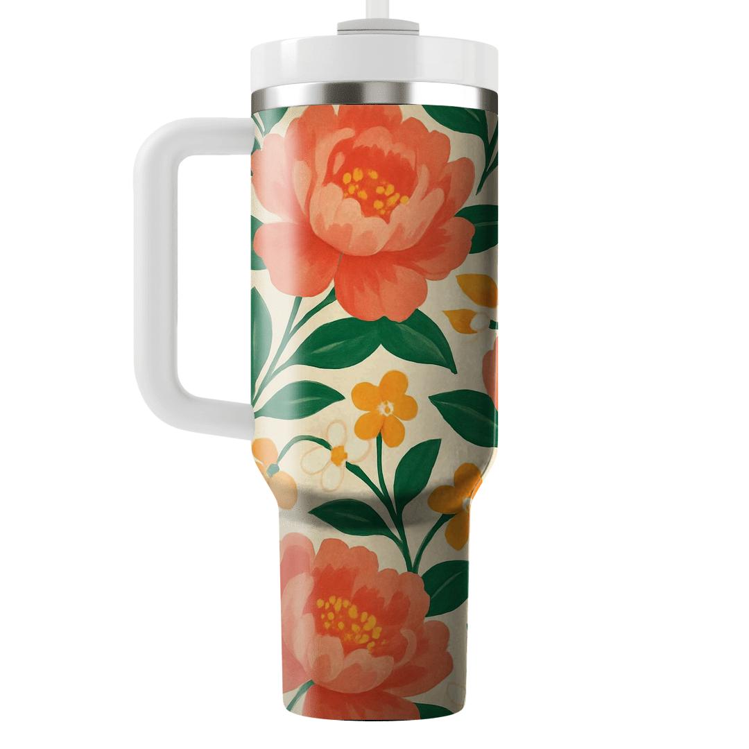 Citrus Peony Sunrise insulated tumblers