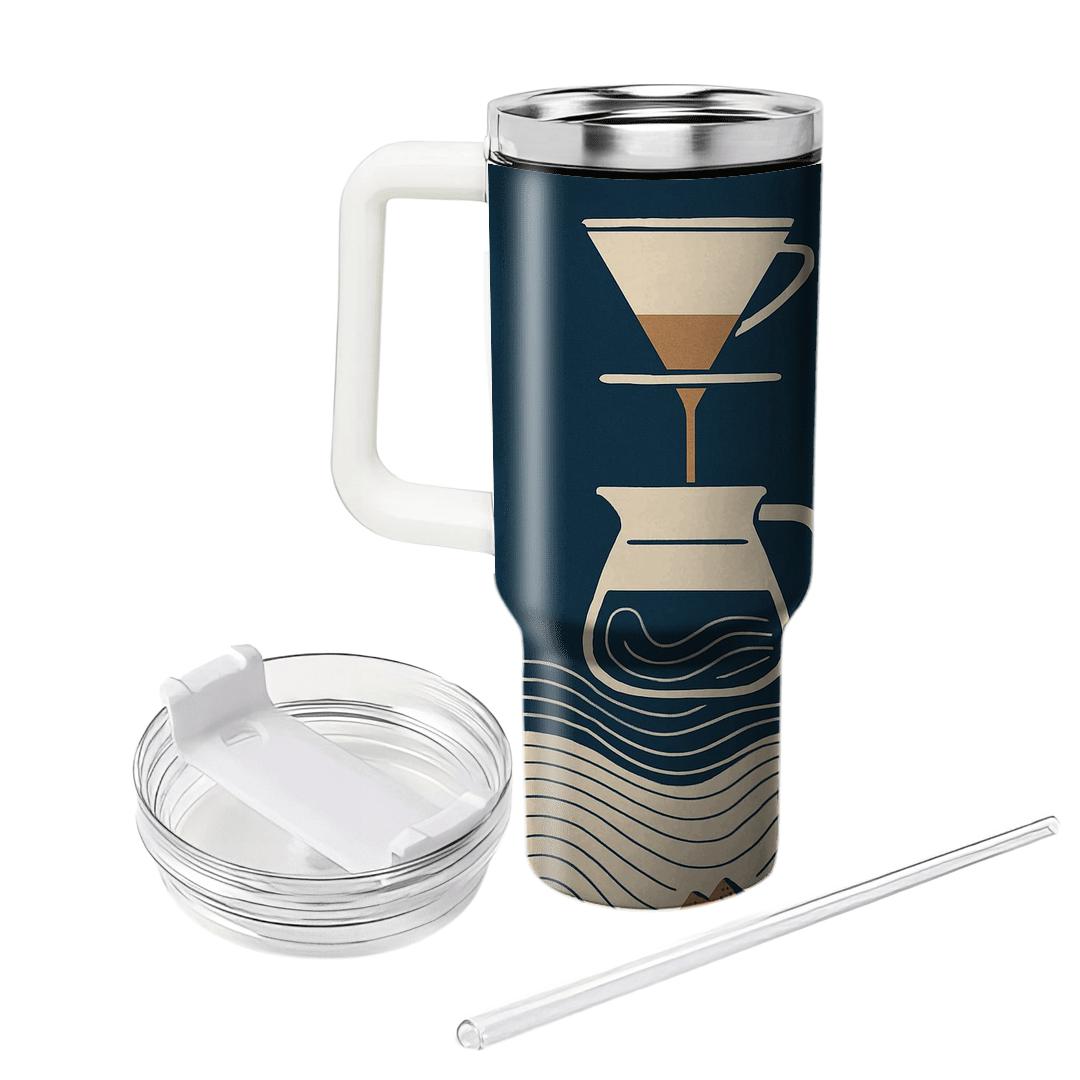 Pour Over Topographic Morning personalized tumblers