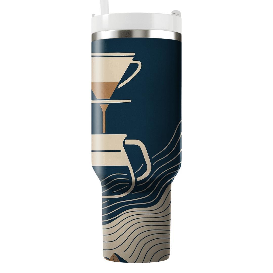 Pour Over Topographic Morning personalized tumblers