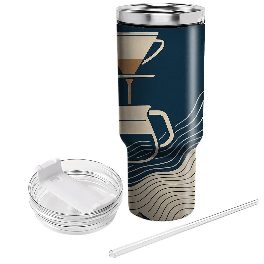 Pour Over Topographic Morning personalized tumblers