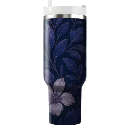Moonlit Sequin Garden travel tumblers