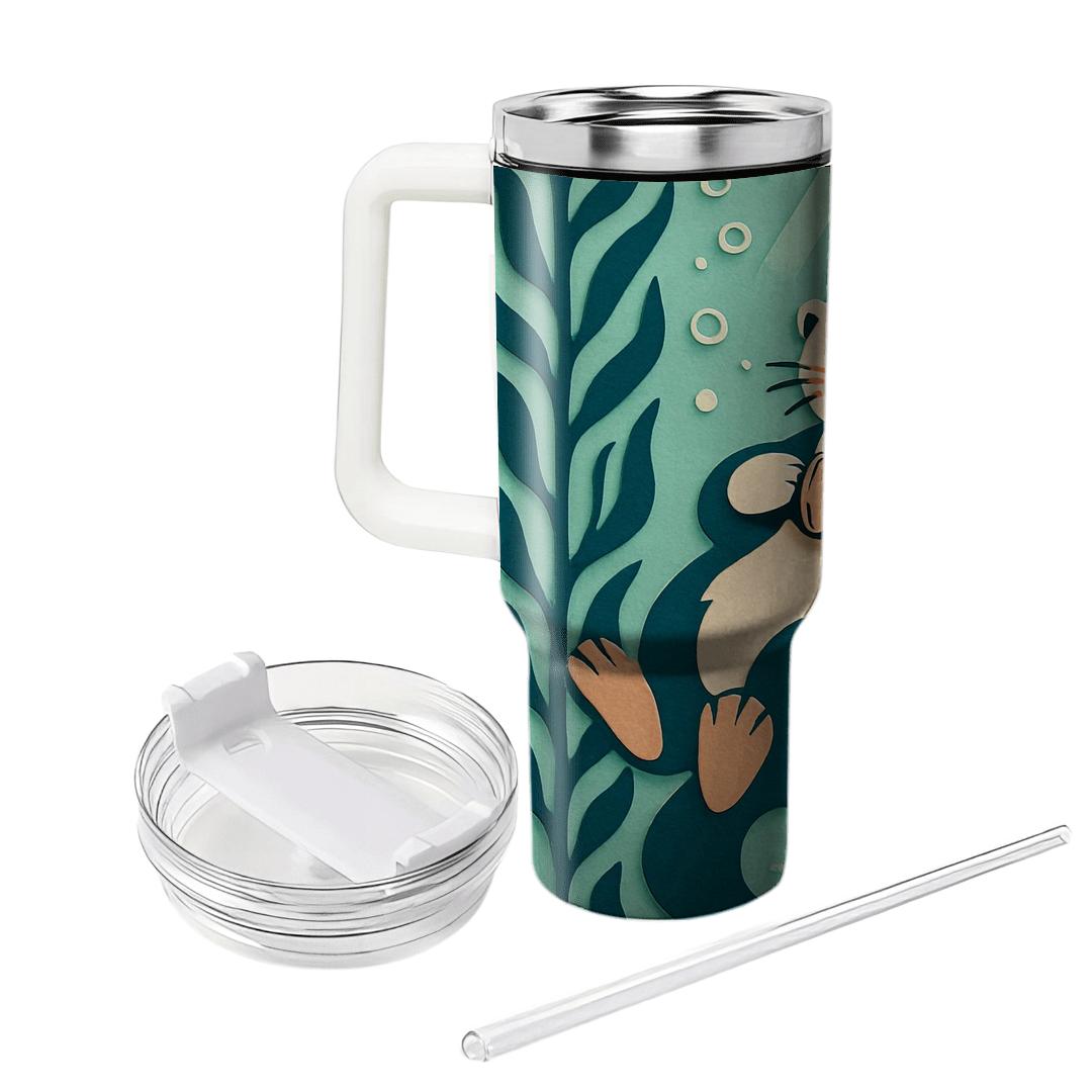 Kelp Forest Sea Otter Tapestry travel tumblers