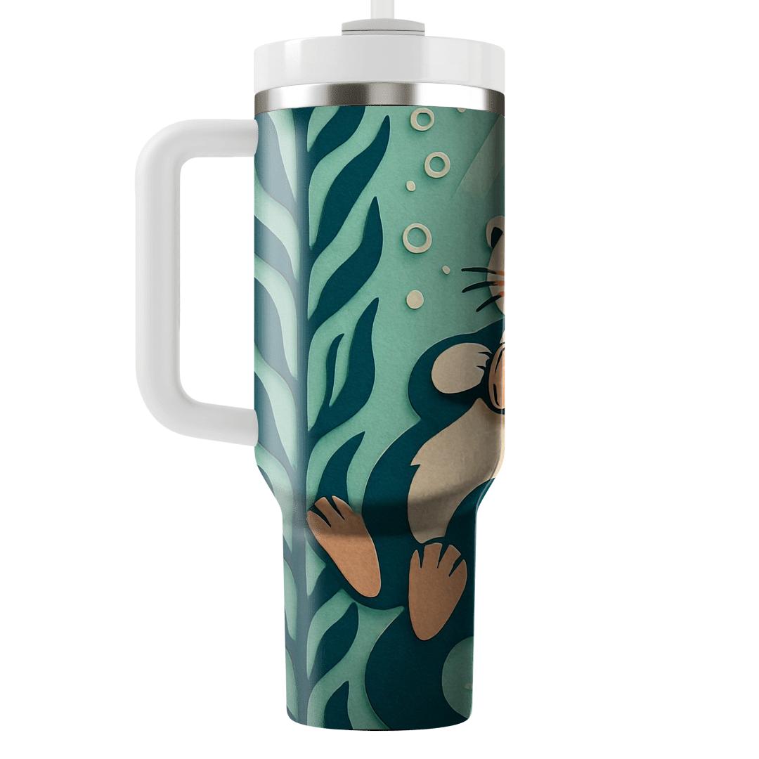 Kelp Forest Sea Otter Tapestry travel tumblers