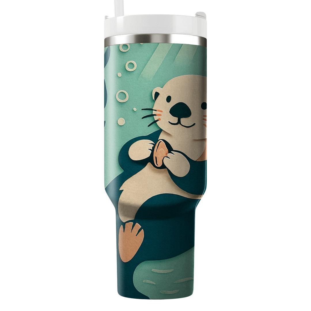 Kelp Forest Sea Otter Tapestry travel tumblers
