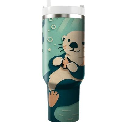Kelp Forest Sea Otter Tapestry travel tumblers
