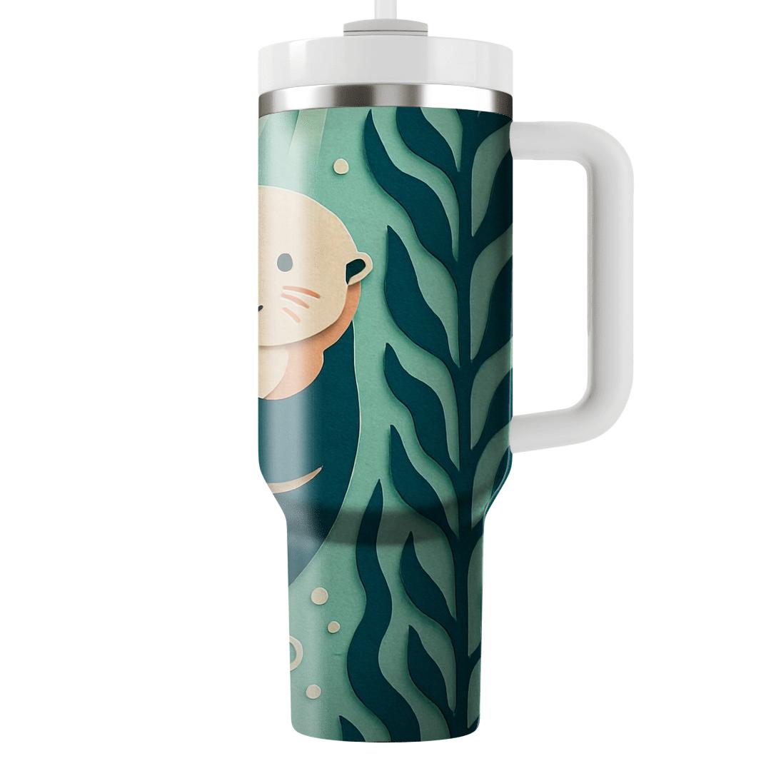 Kelp Forest Sea Otter Tapestry travel tumblers