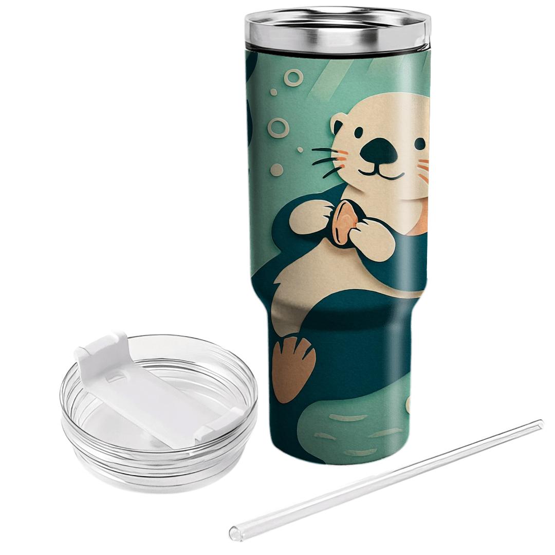 Kelp Forest Sea Otter Tapestry travel tumblers
