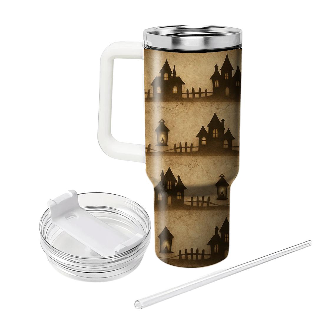 Sepia Haunted Horizon Bands With Lantern Clusters unique tumblers