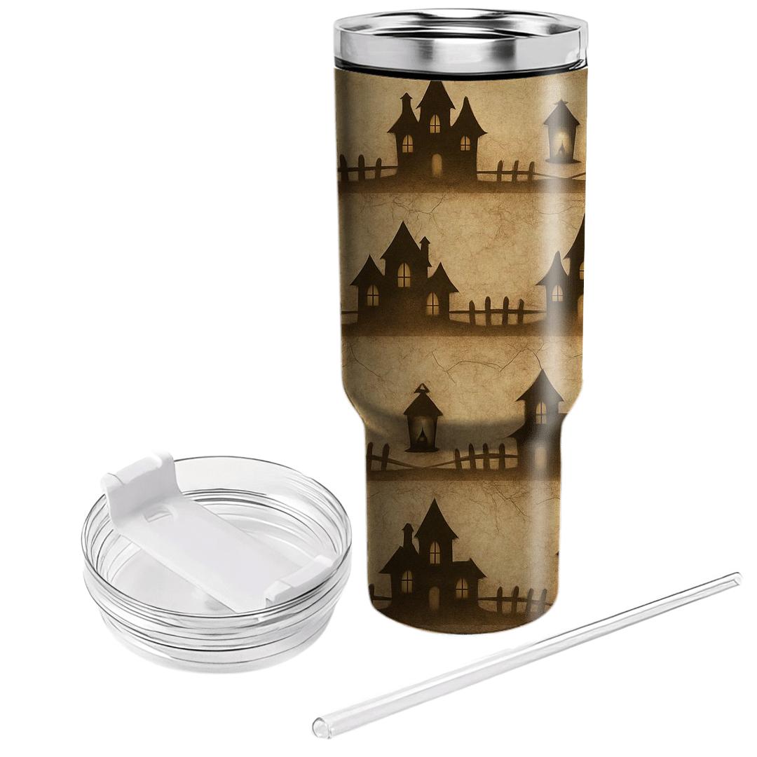 Sepia Haunted Horizon Bands With Lantern Clusters unique tumblers