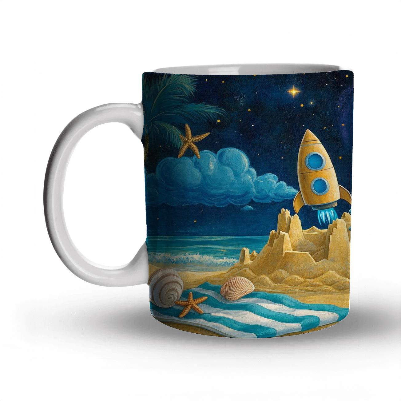 Stitch Galactic Beach Day decorative mug sets