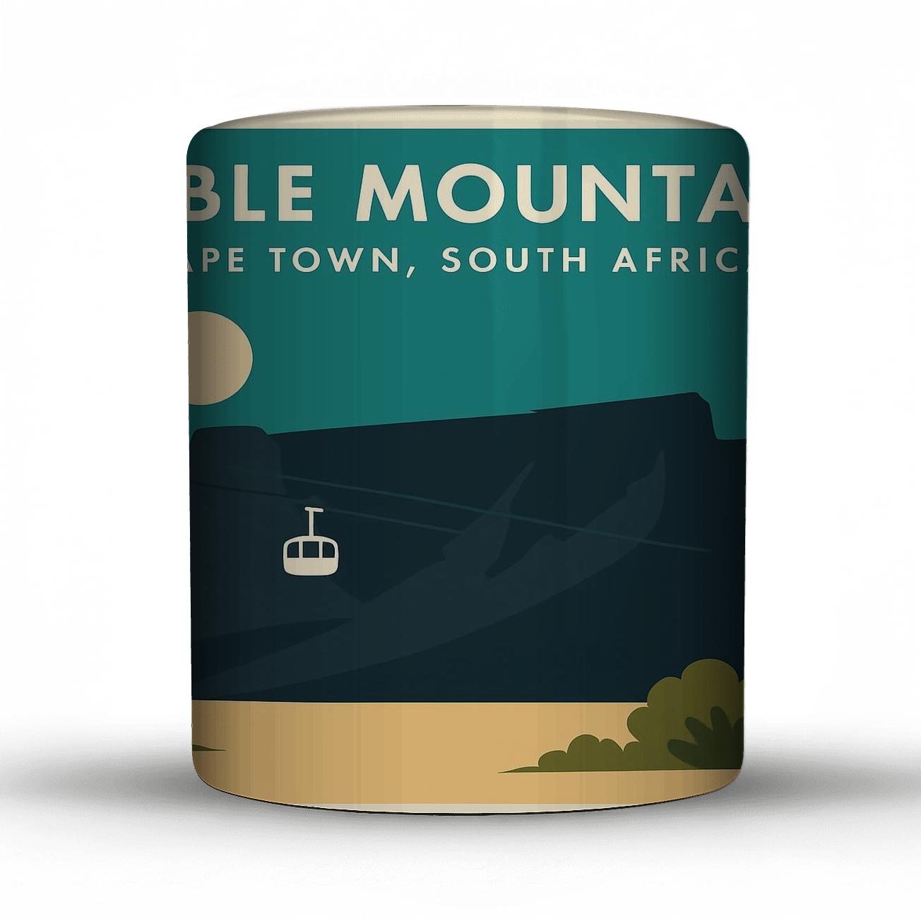 Table Mountain Aerial Cableway Cape Town South Africa travel mugs with handles