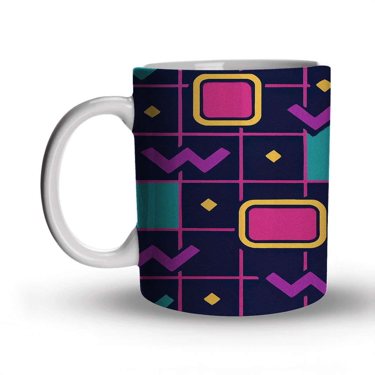 Arcade Carpet Grid travel mugs with handles