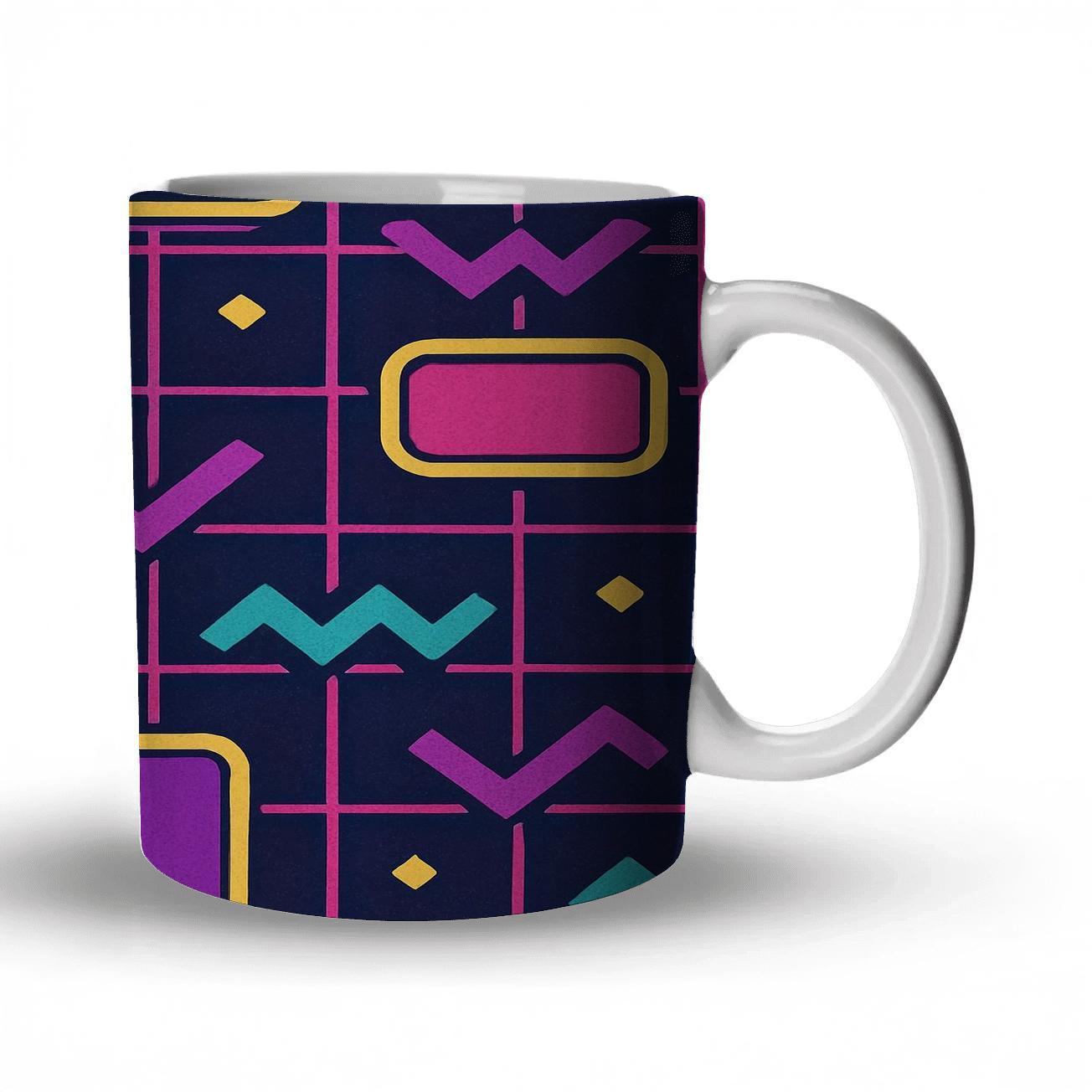 Arcade Carpet Grid travel mugs with handles