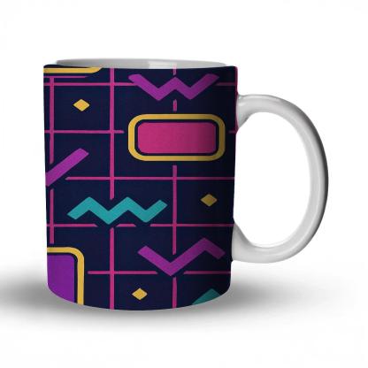 Arcade Carpet Grid travel mugs with handles