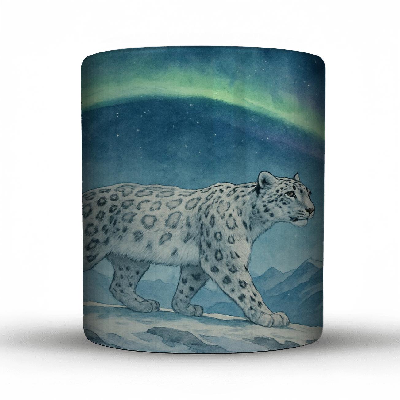 Aurora Snow Leopard Drift travel mugs with handles