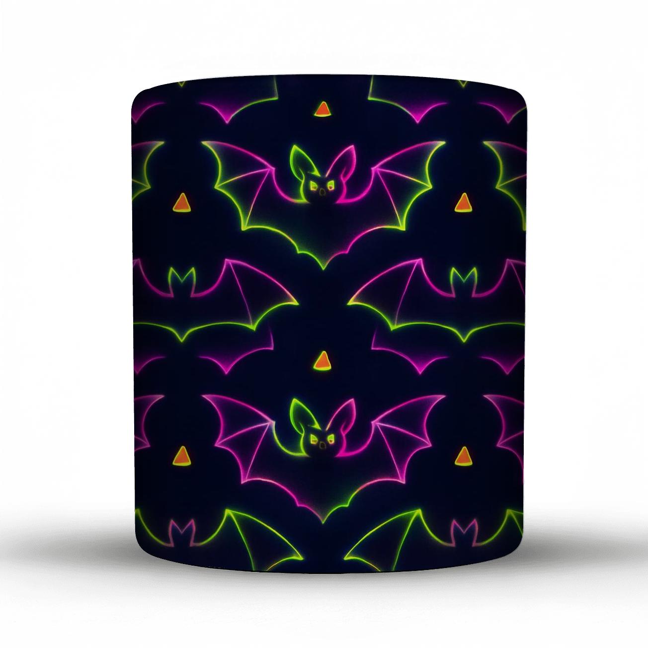 Neon Horror Carnival Bat Mirror Tiles novelty coffee mugs