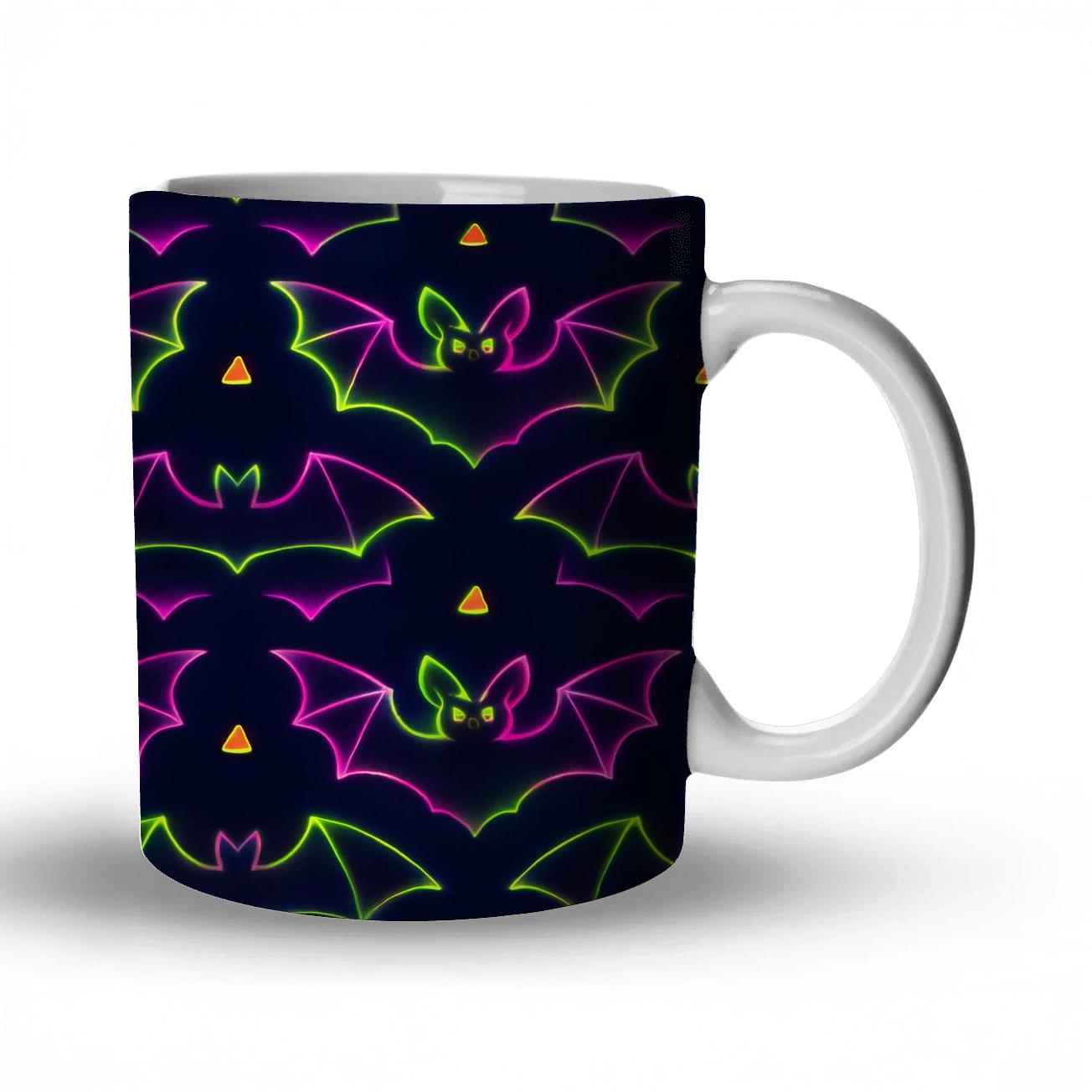 Neon Horror Carnival Bat Mirror Tiles novelty coffee mugs