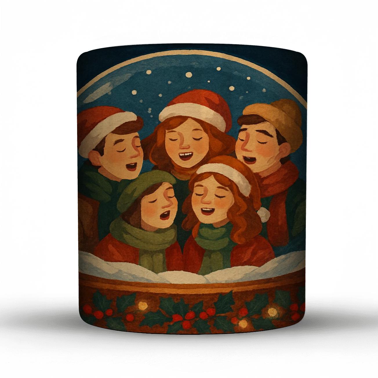 Snowglobe Choir Circle novelty coffee mugs