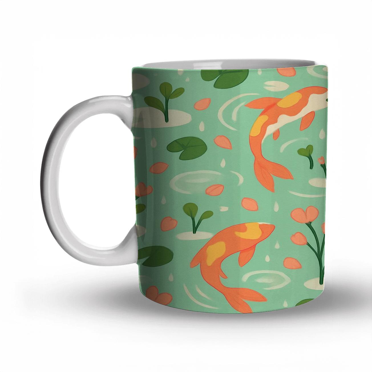 Spring Rain Koi Garden Parade premium drinkware mugs