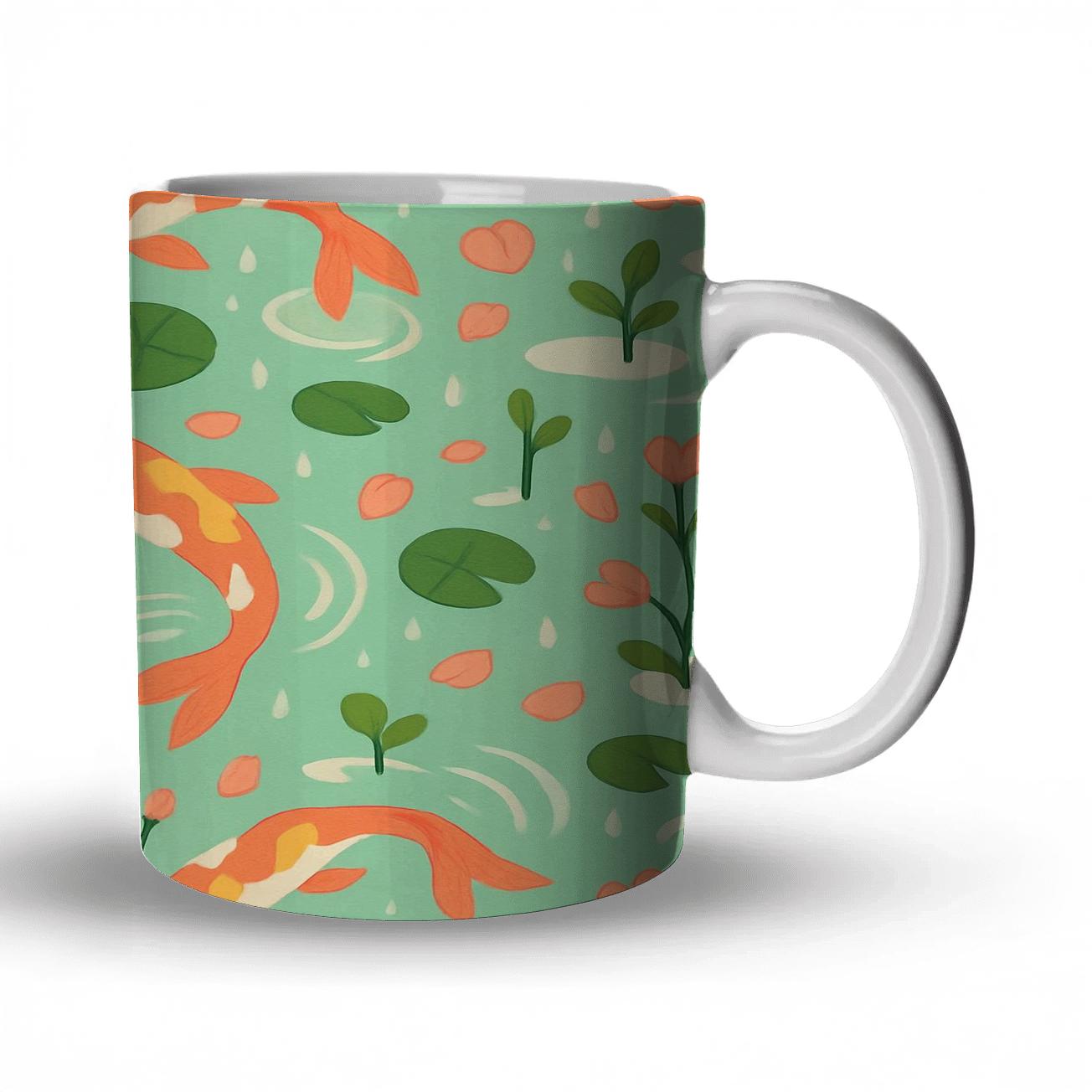 Spring Rain Koi Garden Parade premium drinkware mugs