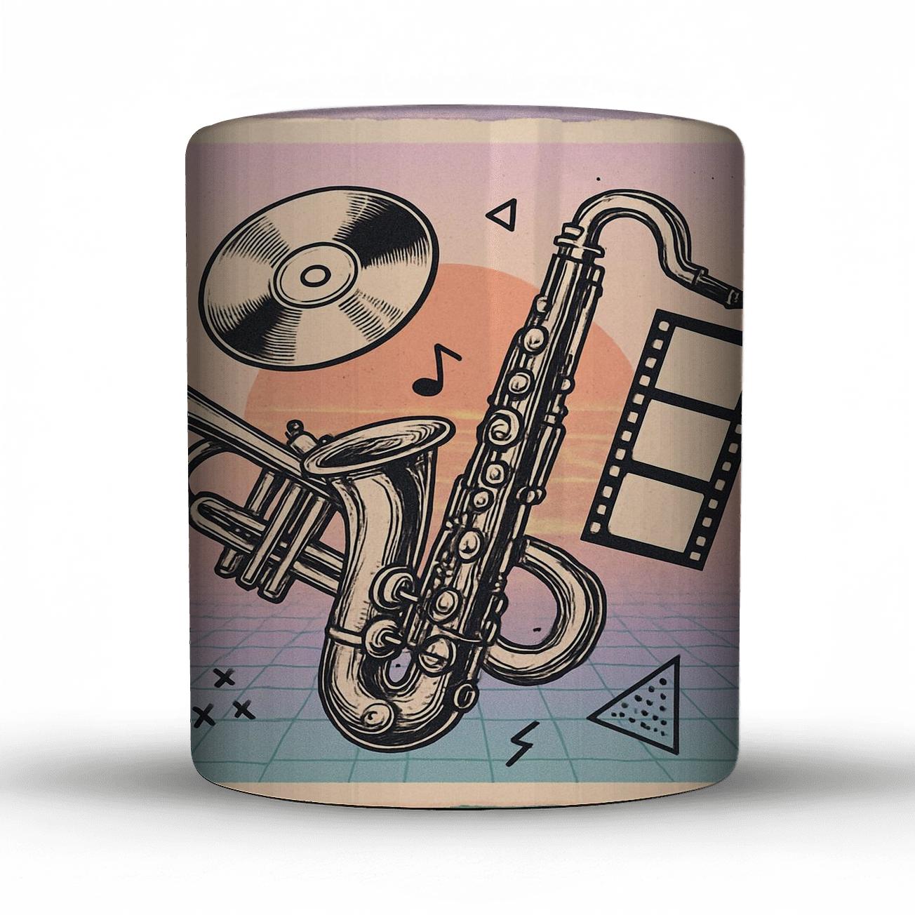 Vapor Jazz Time Capsule Collage custom printed mugs