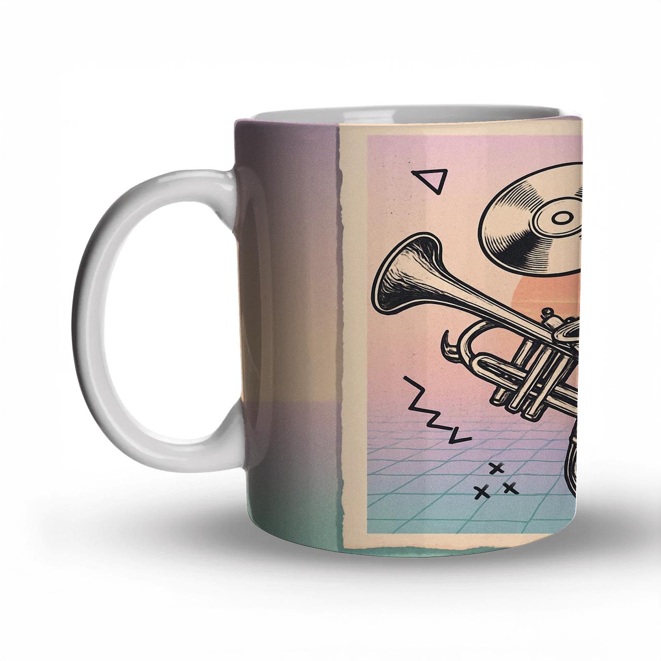 Vapor Jazz Time Capsule Collage custom printed mugs