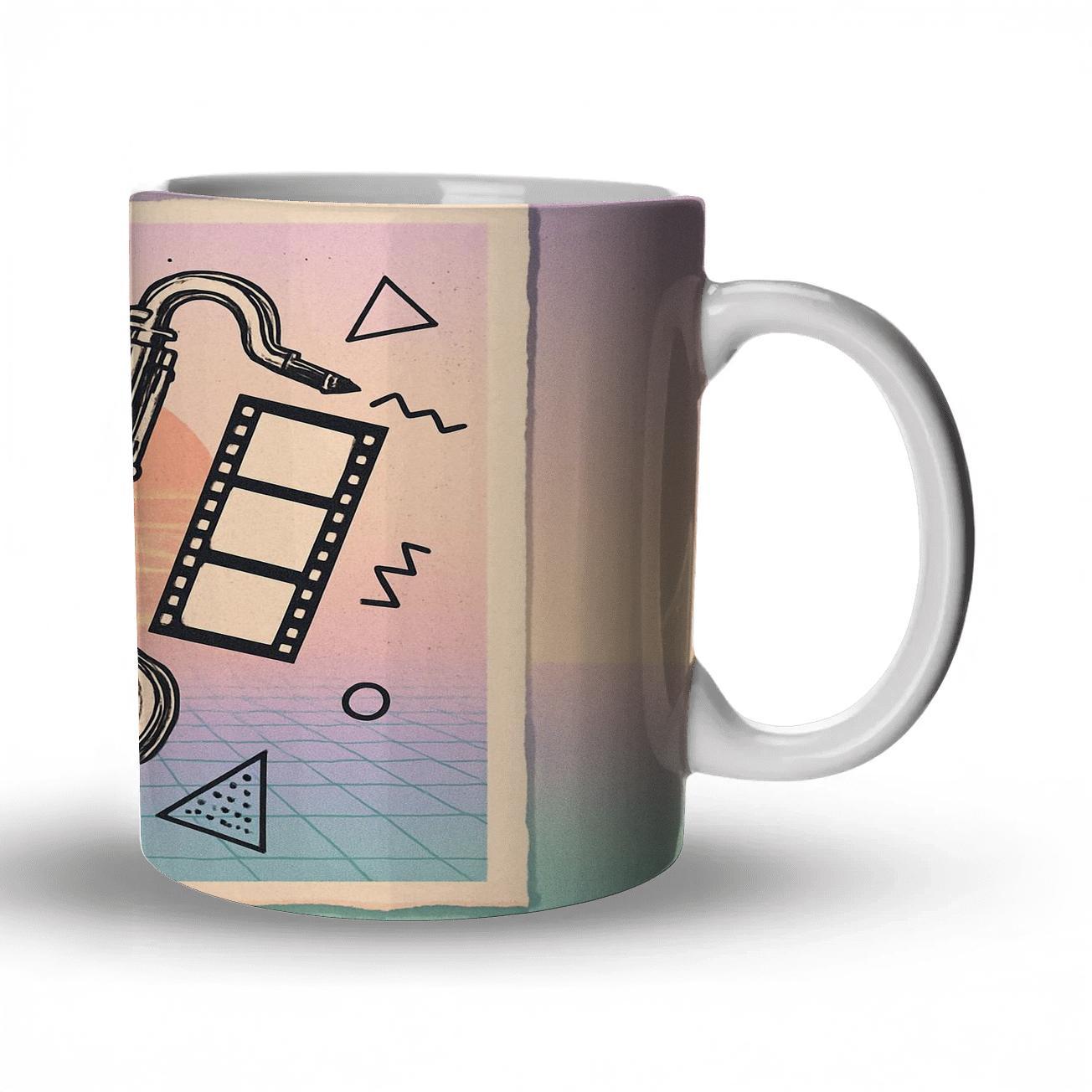 Vapor Jazz Time Capsule Collage custom printed mugs