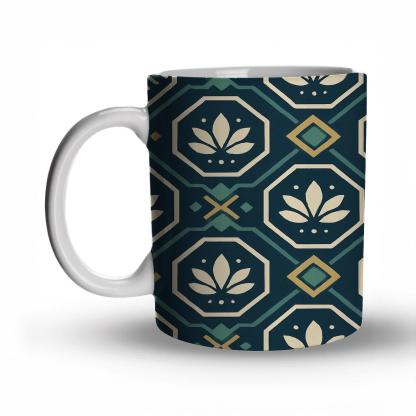Midnight Lotus Lattice Mosaic ceramic coffee mugs