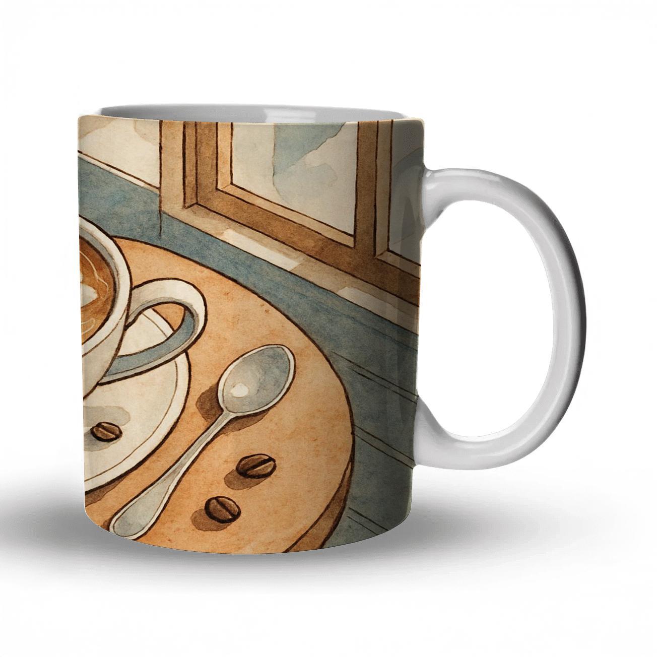 Cappuccino Cloud Map travel mugs with handles