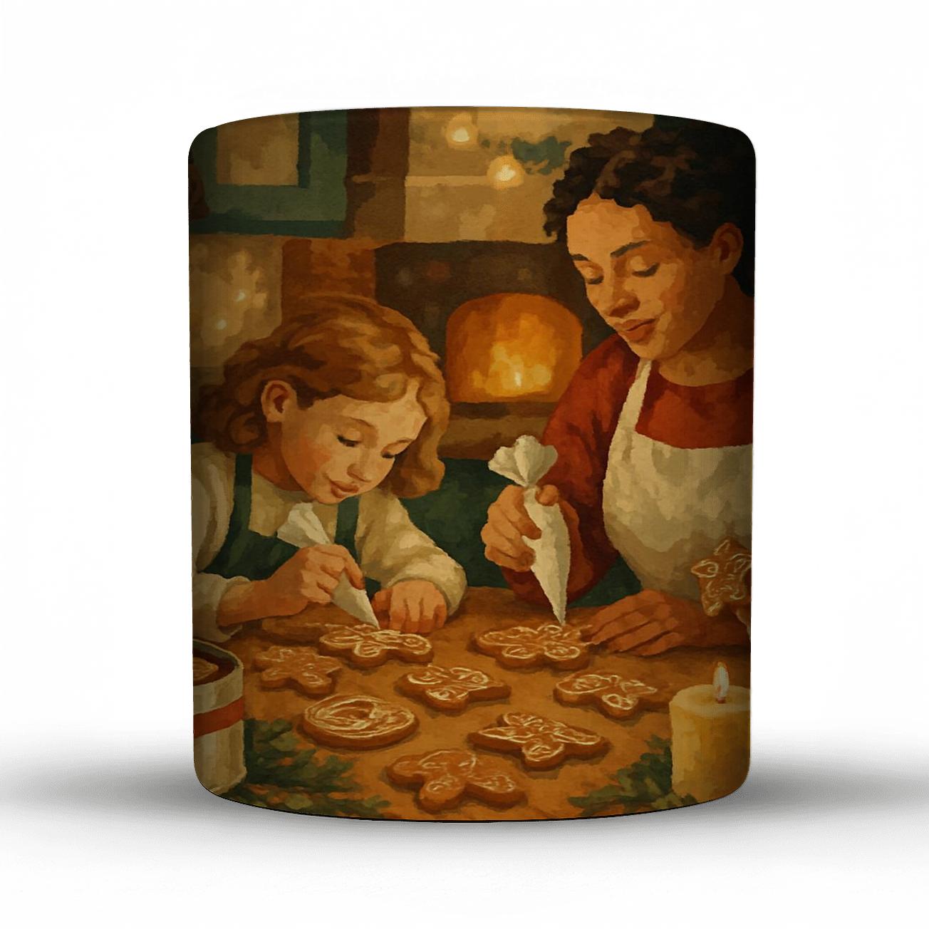 Holly And Ribbon Baking Night travel mugs with handles