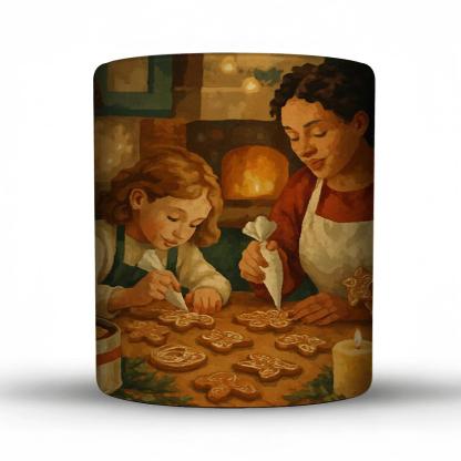 Holly And Ribbon Baking Night travel mugs with handles