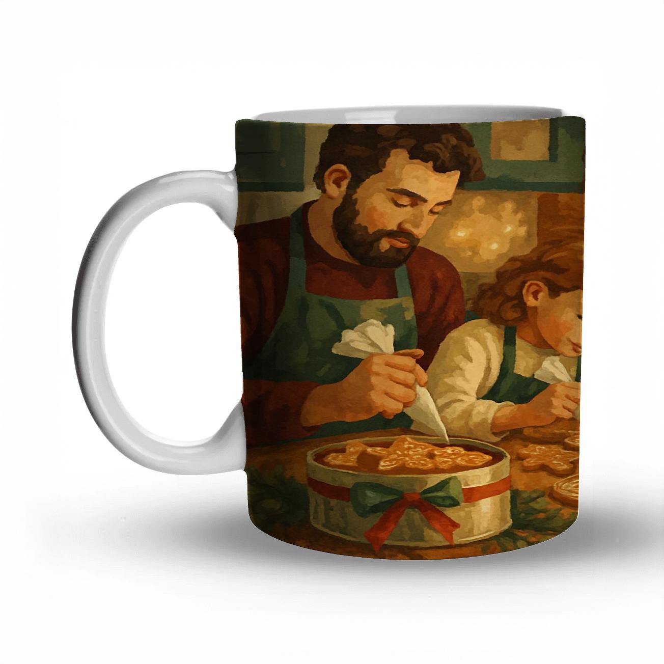 Holly And Ribbon Baking Night travel mugs with handles