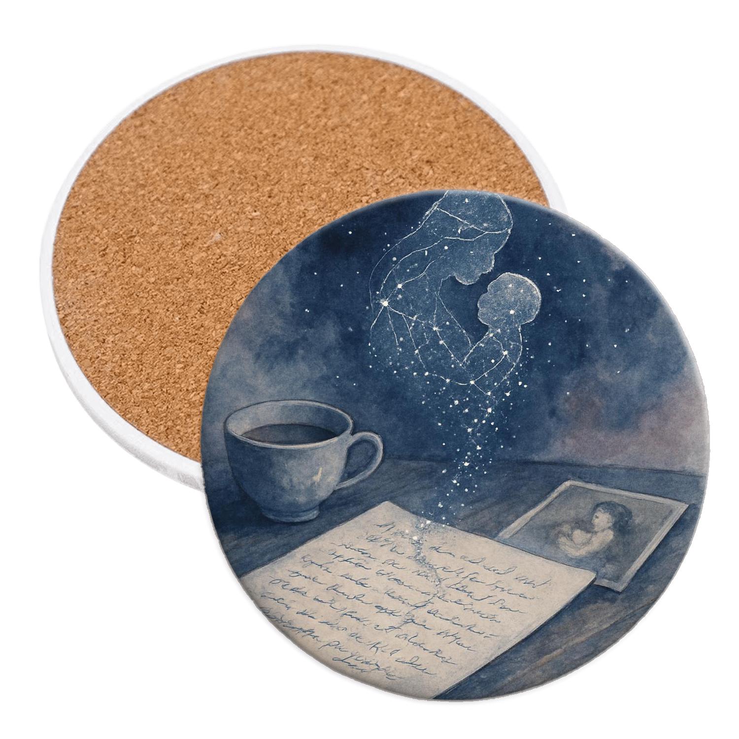 The Ink Of Her Heart: A Letter Written In Starlight wooden table coasters
