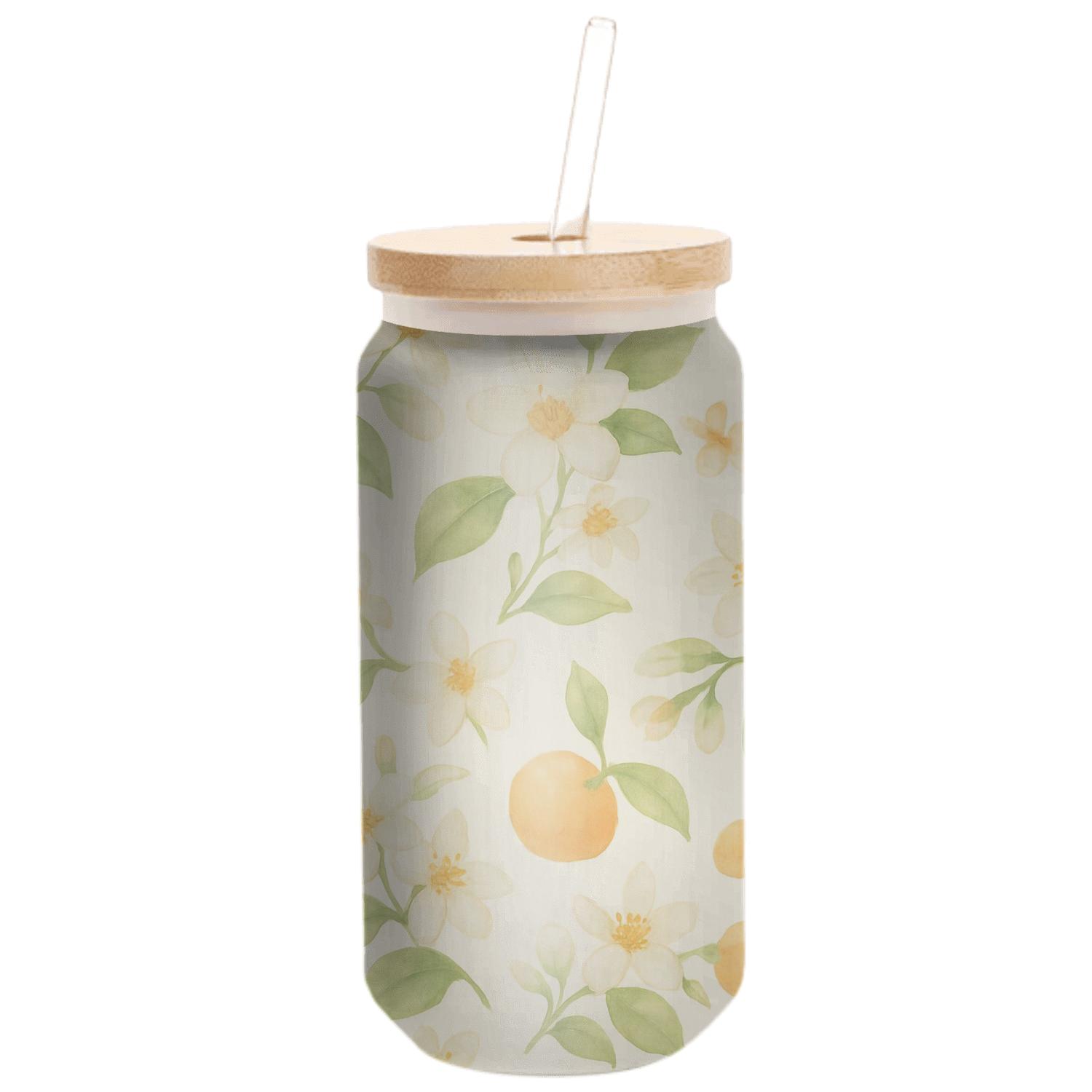Citrus Blossom Meadow In Soft Watercolor insulated glass vessels