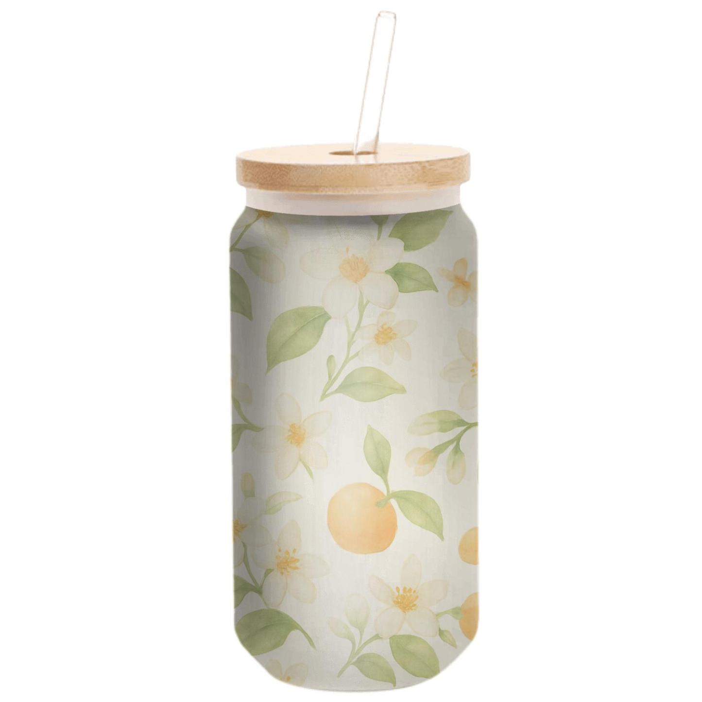 Citrus Blossom Meadow In Soft Watercolor insulated glass vessels